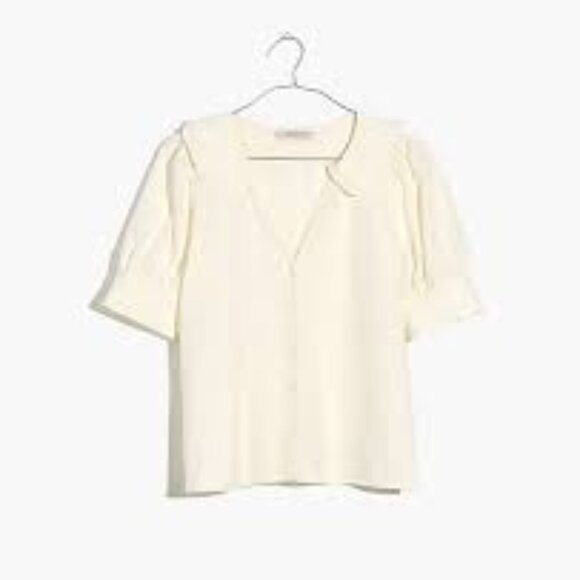 Madewell Linen-Blend Peter Pan Collar Shirt - Picture 4 of 9